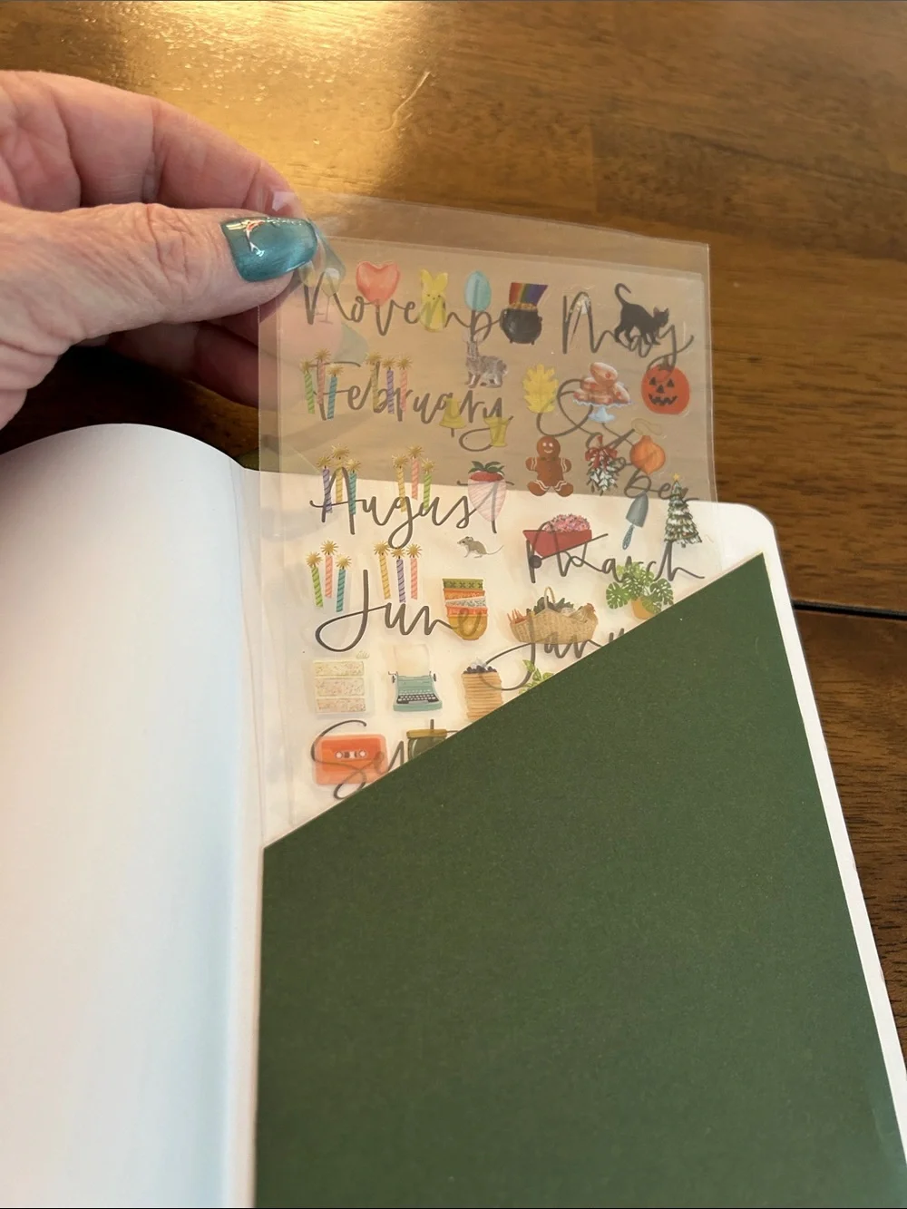 Floral Undated Planner - Green with Yellow & Purple Accent